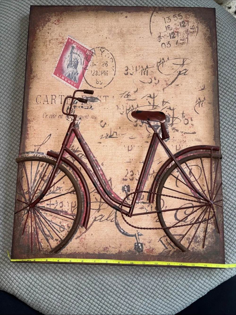Hobby Lobby Vintage Bicycle Wall Art - Brown, Beige, Red